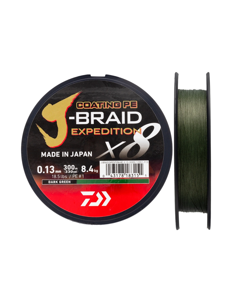 DAIWA J-BRAID EXPEDITION X8 - 150 M - DARK GREEN
