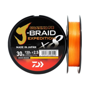 DAIWA J-BRAID EXPEDITION X8 - 150 M - SMASH ORANGE
