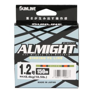 SUNLINE ALMIGHT SINKING PE LINE OLIVE 150 MT